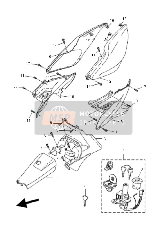 5BRF174103S2, Afdekking Zijkant 4 MSM2, Yamaha, 0